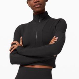 lululemon Take It In Stride 1/2 Zip Long Sleeve Crop Top size 10